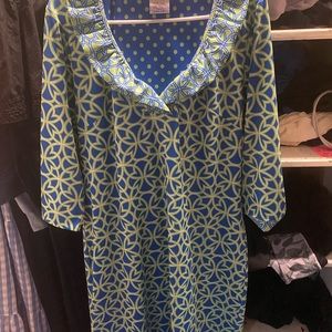 Gretchen Scott ruff neck jersey dress